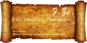 Földvári Zseraldin névjegykártya